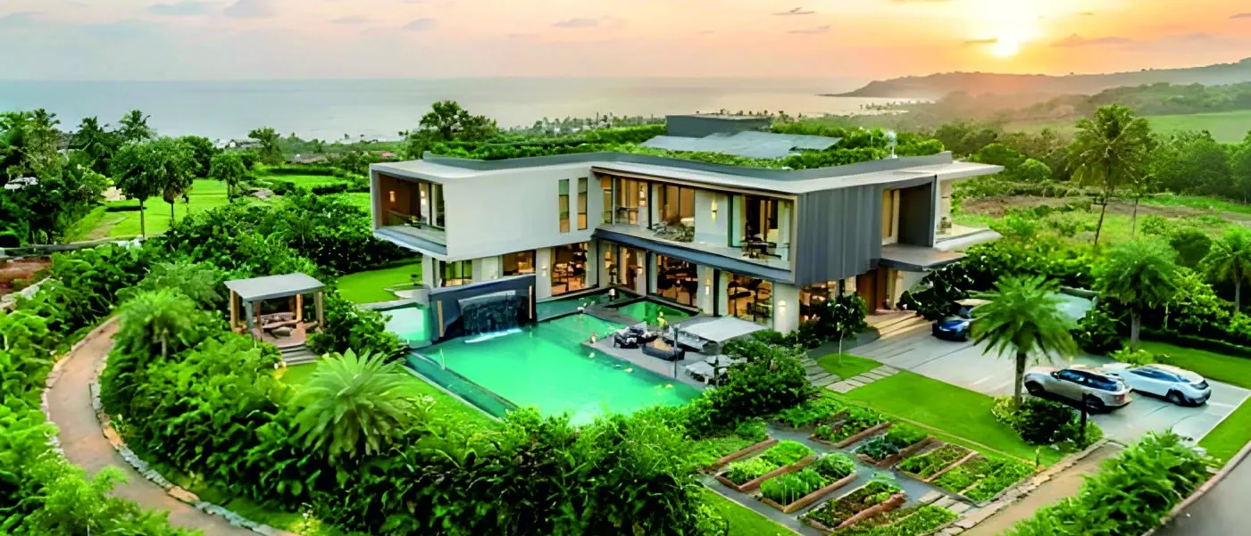 KAMAH Wellness Farm Villas, Corgao — villa with pool and kitchen garden in the Pernem hills (concept visual)
